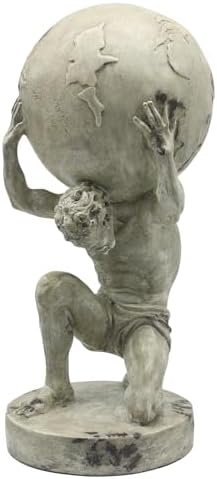 Lukitas Atlas Holding Up World Statue and Sculpture, Resin 11.5'' by Lukitas