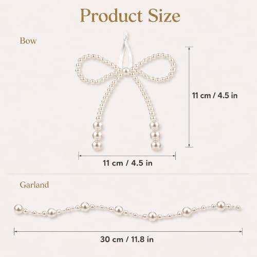 DIYDEC 25PCS Preal 4.5IN Christmas Bow Ornaments String Garland Decor - Image 2