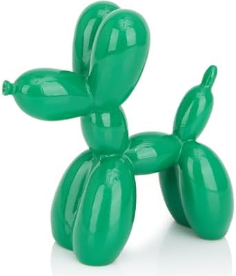 4 Inch Glossy Green Balloon Dog Sculpture by AMOIENSIS