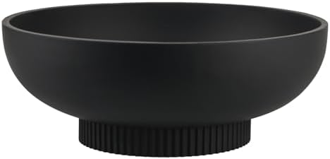 Deobath Large Resin Pedestal Decorative Bowl - Modern Handicraft Bowls for Home Decor - Fruit Bowl for Kitchen Counter - Key Bowl for Entryway Table,Matte Black by Deobath