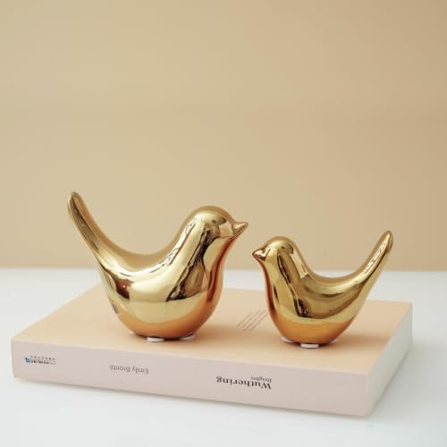 Notakia Gold Home Decor Small Birds Statues Modern Style Decorative Ornaments for Living Room Decor, Bedroom, Office Desktop, Cabinets (2Pcs Gold Birds) - Image 3
