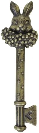 Esvinte Vintage Wall Sculpture Bronze Gold Key Wall Decor Antique Decoration Pediment Hallway Art Statue for Living Room Office Bedroom Gallery,Handmade Gift,A Whimsical Art Piece with Intricate Textures (Brassy Rabbit Head) by Esvinte