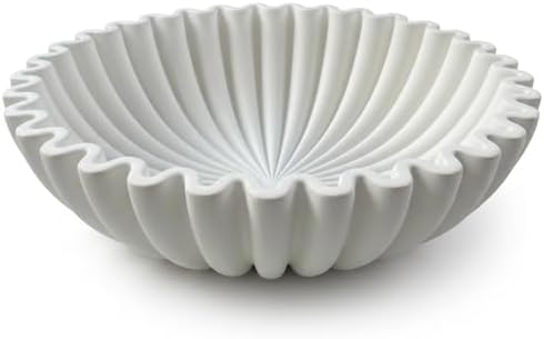 OAKOA White Decorative Bowl - Catch All Bowl - Scalloped Bowl - Ruffle Bowl by OAKOAHome