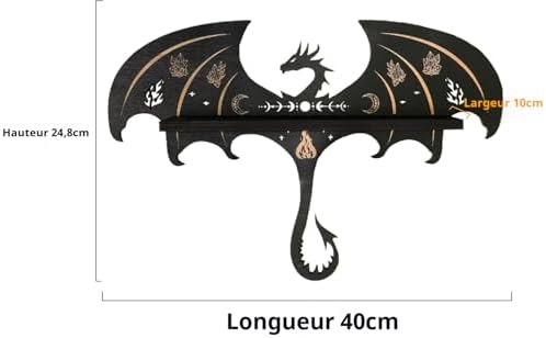 Dragon Shelf, Gothic Wall Decor, Crystal Shelf Display, Fantasy Decor Gift - Image 3
