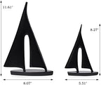 Saysmile Modern Sculptures Home Decor, Sailboat Decor Ornament, Boat Decorations Statue Decor, Art Sculptures and Statues, Sailboat Gifts Home Office Bathroom Shelf Decor (Black-2 Pack) - Image 3
