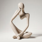 Large Sandstone Thinker Statue Decor, Modern Minimalist Abstract Sculpture, Thinker Sculpture Home Decor for Living Room, Office Desk, Bookshelf Decor, Contemporary Home Decor Accent by MatauraHomeDecoration