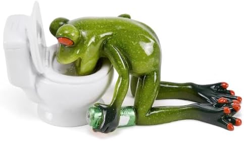 VVGIFTS Frog Figurines Cute Craft Resin Frog Statue for Home Bathroom Decor by VVGIFTS