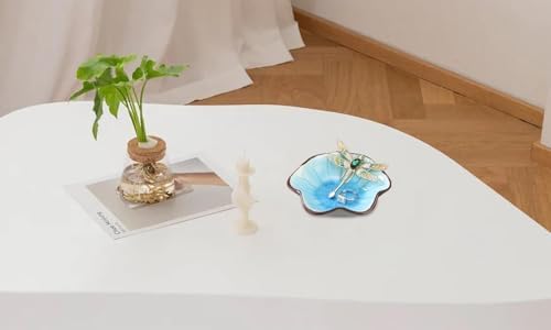 Ice Cracking Leaf Jewelry Dish, Decorative Ring Holder Small Trinket Tray Bowl, Gifts for Daughter Mom Friends, Lake Blue. - Image 7