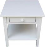 IC INTERNATIONAL CONCEPTS Spencer White Wood End Table in White - Image 10