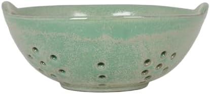 Creative Co-Op Stoneware Berry Bowl with Handles, Aqua Reactive Glaze - Image 5