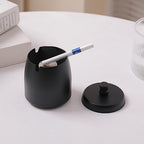 Small Outdoor Ashtray with Lid for Cigarette, Smokeless Stainless Steel Ash Tray, Smell Proof Windproof Ashtrays for Outside Patio Home Office Tabletop, Odorless Car Ashtrays(2.99"x2.68"x2.95") - Image 6