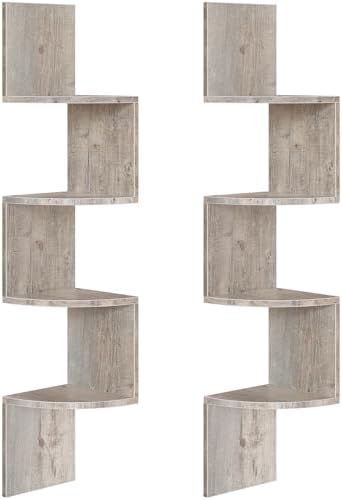 HOOBRO Corner Shelf Wall-Mounted, Set of 2 Floating Corner Shelves for Wall by HOOBRO