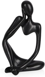 Sandstone Resin Thinker Statue Style Abstract Sculpture, Black, Left by Ozzptuu