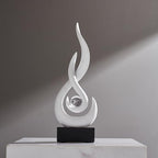 Modern Abstract Art Table Decoration,Resin Flame Statue Modern Centerpiece Ornaments for Living Room Great Gift Idea Home Decor,Collectibles (White) - Image 4