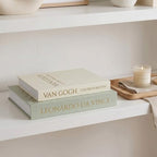 MAOBUYOU Decorative Storage Books Set of 2, Linen Cover, Gold Letters, White and Green - Image 4