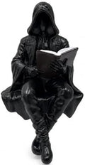 Gothic Hooded Reader Figurine, Bookshelf Sitter, Halloween Decor by GJFASGF