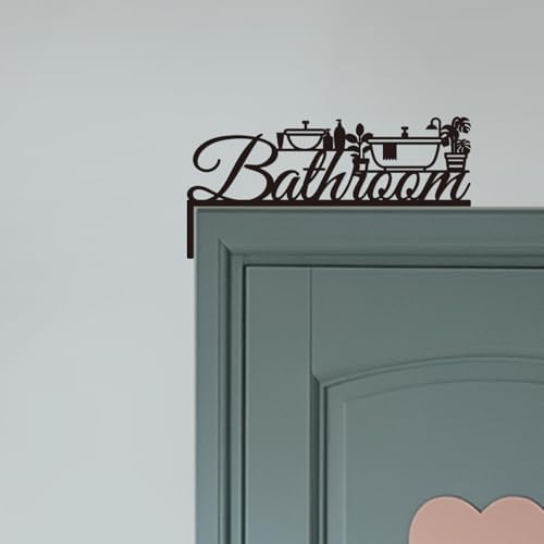 CUTHOLLOW Bathroom and Plant Door Topper Sign Metal Wall Art Decor - Image 4