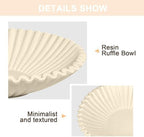 Brown Decorative Bowls for Home - Stylish Flat Purse Bowls - Round Foyer Key Bowl - Handmade Resin Scalloped Ruffle Bowl for Display Centerpiece - Image 3