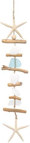 JQAQJU Wooden Driftwood Wall Decor, Starfish Bathroom Decor with Sea Shells by JQAQJU