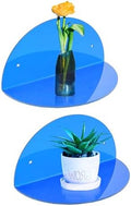 ROYALITA 2-Pack Small Acrylic Shelves Room Decor Floating Shelves, Blue by ROYALITA