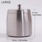 Large Ashtray with Lid for Cigarette, Stainless Steel Smokeless Odorless Windproof Ash tray for Home Office Tabletop Outside Patio Outdoor Balcony(3.93"x3.2"x3.82") - Image 2