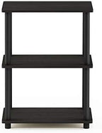 Furinno TURN-N-TUBE Storage Shelves, 3-Tier Book Shelf, Corner Shelf, Toolless Open Shelves, for Organization and Storage, Living Room, Garage, Home Office, Espresso - Image 5