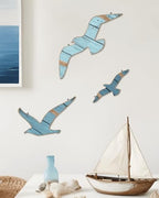 Putuo Decor 3pcs Wooden Seagull Wall Art, Nautical Room Decor Coastal Wall Hanging, Seagull Wall Decor Beach Decorations for Home Bedroom Bathroom Hallway Nautical Wall Decal Nursery - Image 4