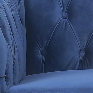 Chesterfield Loveseat Sofa, Modern Velvet Small Sofa Couch 2 Seater - Image 9