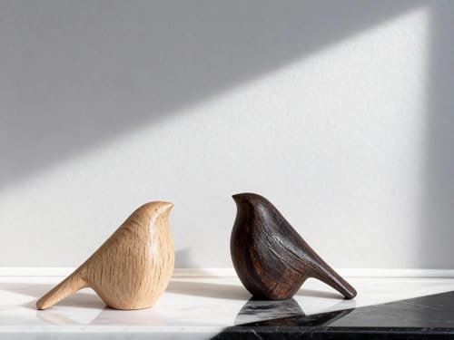 Natural Wood Bird Trio 4.1”L Set of 3 – Small Bird Sculptures & Animal Statues, Hand-Finished Modern Coffee Table Shelf Decor, Gift-Ready (3, Mixed) - Image 6