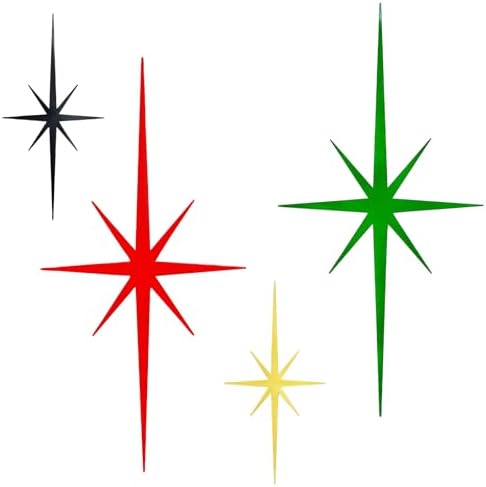 4 Pcs Star Wall Art for Home Decor Living Room Bedroom Office Metal 3D,Bling,with Hanging Hook Starburst Midcentury Sculpture Retro Gallery Accent Celestial -Gold 16.5in/9.4in by sxnzequnze