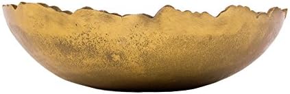 Red Co. 8.75” Gold Moon Decorative, Asymmetrical Torn, Hammered Metal Centerpiece Bowl with Sculpted Edges - Image 3