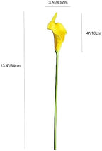 ONLY ART Artificial Pure Yellow Calla Lily 20pcs – 13.5" PU Faux Flowers with Flexible Stems, Soft Texture, for New Year and Valentine's Day Home, Wedding & DIY Decor - Image 2
