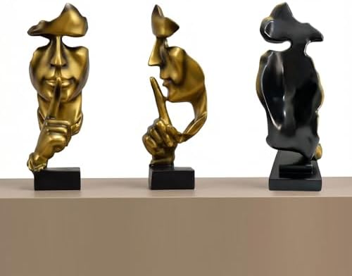 Gold Modern Abstract Art Thinker Statues – Home Office Desk Decor, Living Room Coffee Table Bookshelf Accent Sculpture, Bedroom Nightstand Minimalist Figurine Gift for Men Women - Image 5