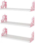 Hoikwo 3 Pack White Pink Butterfly Wall Shelves by Hoikwo