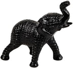Mind Reader Lucky Wealth Elephant Figurine, Symbol of Fortune, Wealth, and Happiness, Decorative Sculpture, Cast Aluminum, Black by MindReader