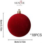 18PCS Red Velvet Christmas Ornaments,3.15IN Burgundy Christmas Ornaments - Image 4