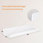 upsimples 2 Pcs 15" Acrylic Shelves for Wall Organize and Display, White - Image 3