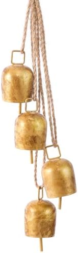Hananona Gold Vintage Bells with Hanging Rope, Decorative Metal Cow Bells for Weddings, Parties, and Christmas DIY Wreaths, Home Decor (1) - Image 2