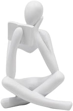 Jinkoozz Reading Women Statue, Thinker Sculptures, Abstract Art Ornament, Modern Aesthetic Figurine Decoration, Suitable for Home Living Room Bedroom Office Shelf Table Desk Bookshelf Decor by Jinkoozz