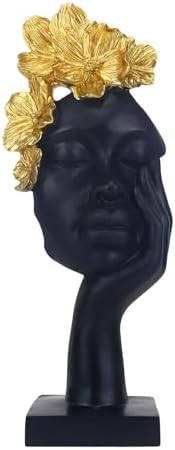 African Women Statues 12'' African Lady Art Bust Figurines by FLJZCZM