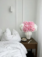 20" Silk Hydrangea Artificial Flowers 2Pcs White/ 4Pcs Pink Long Stems Real Looking Bouquet for Living Room Wreath Decor - Image 5