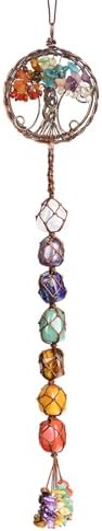 Gemstones Healing Feng Shui Crystals Window Car Decorations Hanging Ornament for Home Decor Party Decorï¼ˆTree-7 Chakra 1ï¼‰ by Nicestone
