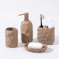 RQYIXI Ceramic Bathroom Accessories Set,Brown,4 Piece,Artisan Design by RQYIXI
