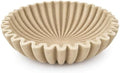 LIN CHUAN Ruffle Decorative Bowl, Large Fruit Bowl, Artificial Stone Beige by LINCHUAN