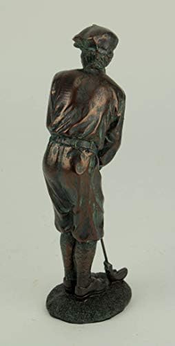 Man Golfer Putting Bronzetone 9 Inch Resin Stone Statue Figurine - Image 5