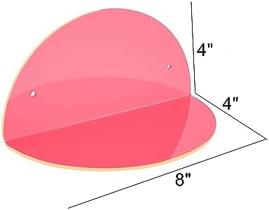 ROYALITA 2-Pack Small Acrylic Shelves Room Decor Floating Shelves, Pink - Image 3