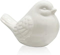 KiaoTime New White Glazed Ceramic Bird Figurine, Bird Statue, French Country Garden Cottage Bird Ornaments, Home Decor Accents Collectible Bird Figurine by KiaoTime