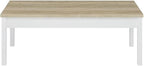 Pemberly Row 3-Piece Coastal Wood Coffee Table Set, Antique Pine and White - Image 4