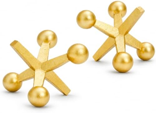 4 Inch Gold Jacks Decor Set of 2 by AMOIENSIS