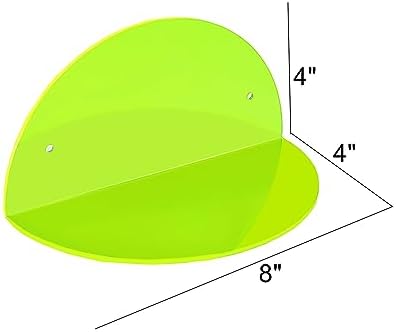 ROYALITA 2-Pack Small Acrylic Shelves Room Decor Floating Shelves, Green - Image 3